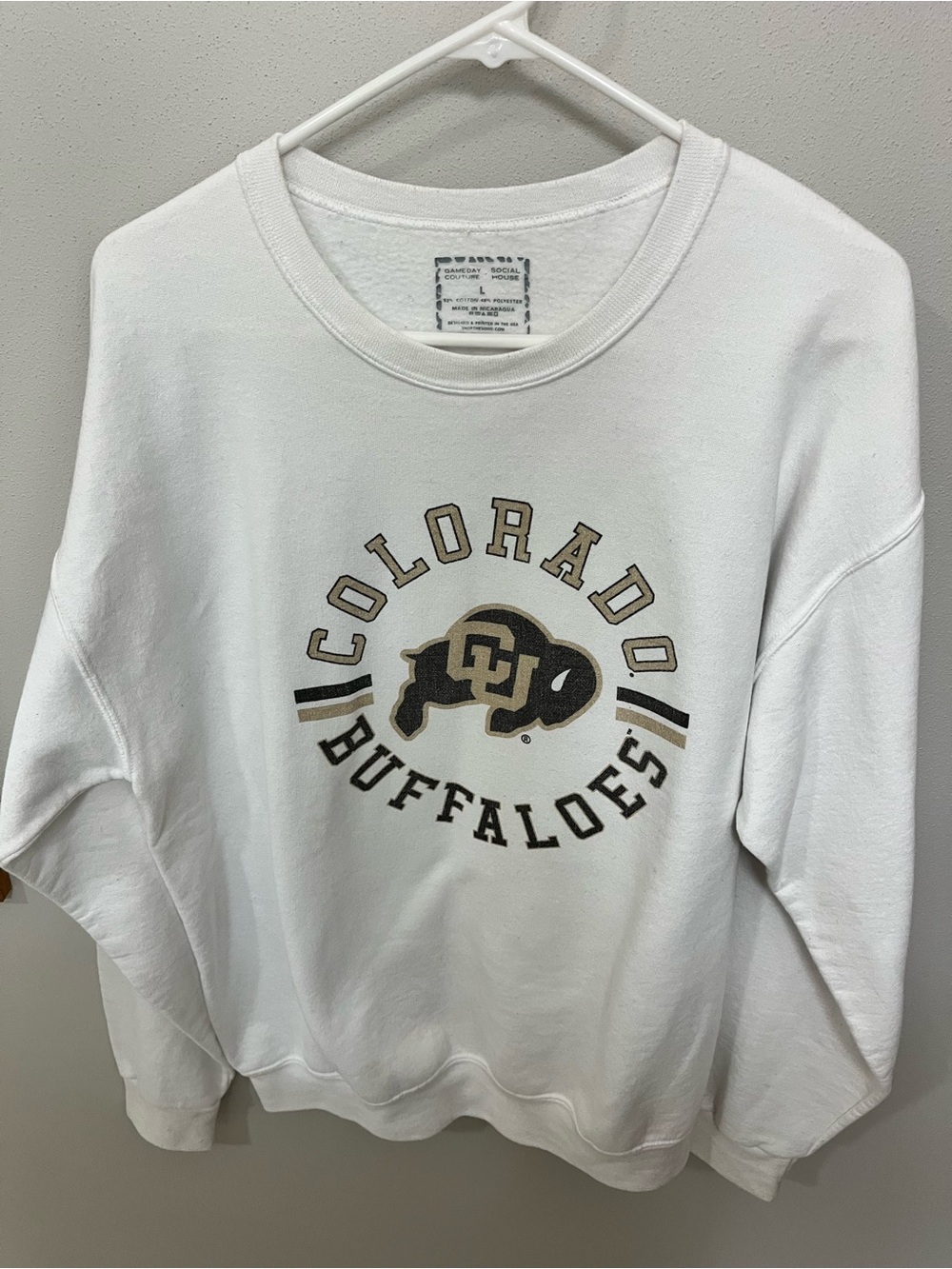 Colorado Buffaloes White Crewneck Sweatshirt